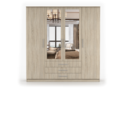SZANTAL Kleiderschrank 4D 200 cm mit Spiegel – Hauptansicht – Sonoma
