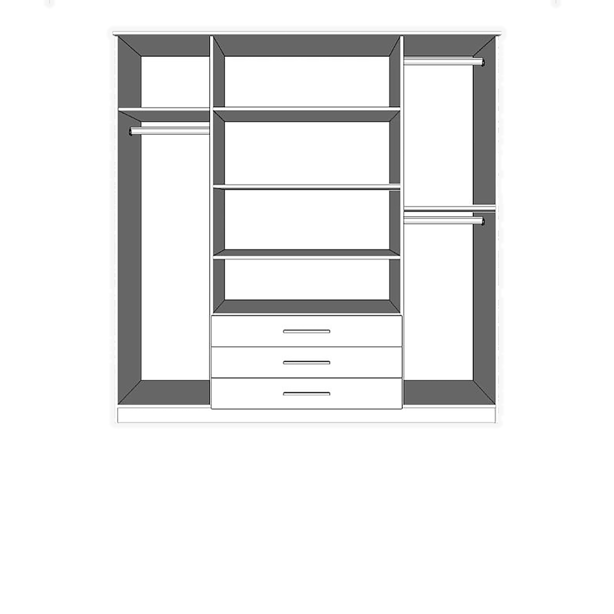SZANTAL Kleiderschrank 4D 200 cm mit Spiegel – Ansicht
