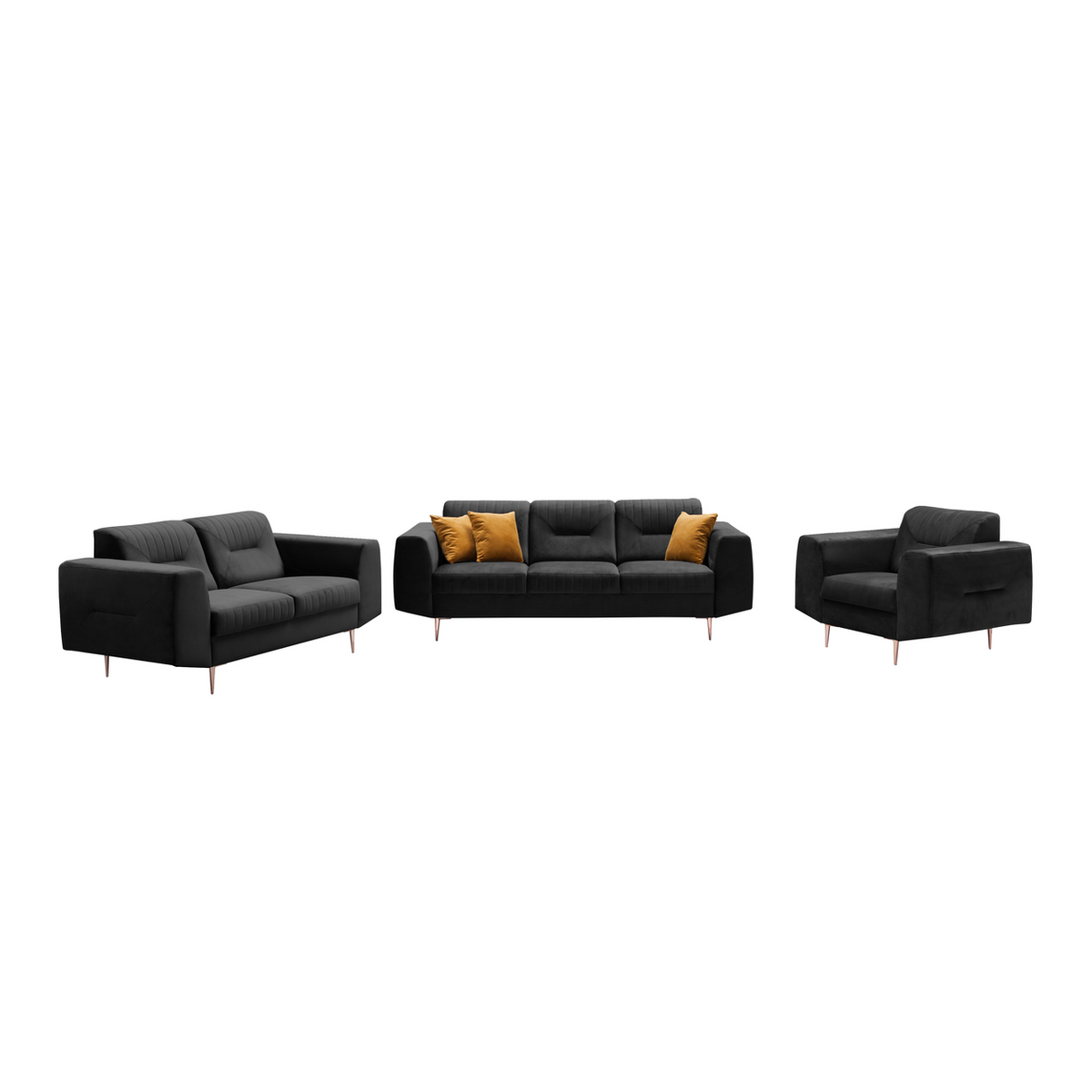 TURUNEA Polstergarnitur 3+2+1 – BLUVEL 19 – Gesamtansicht
