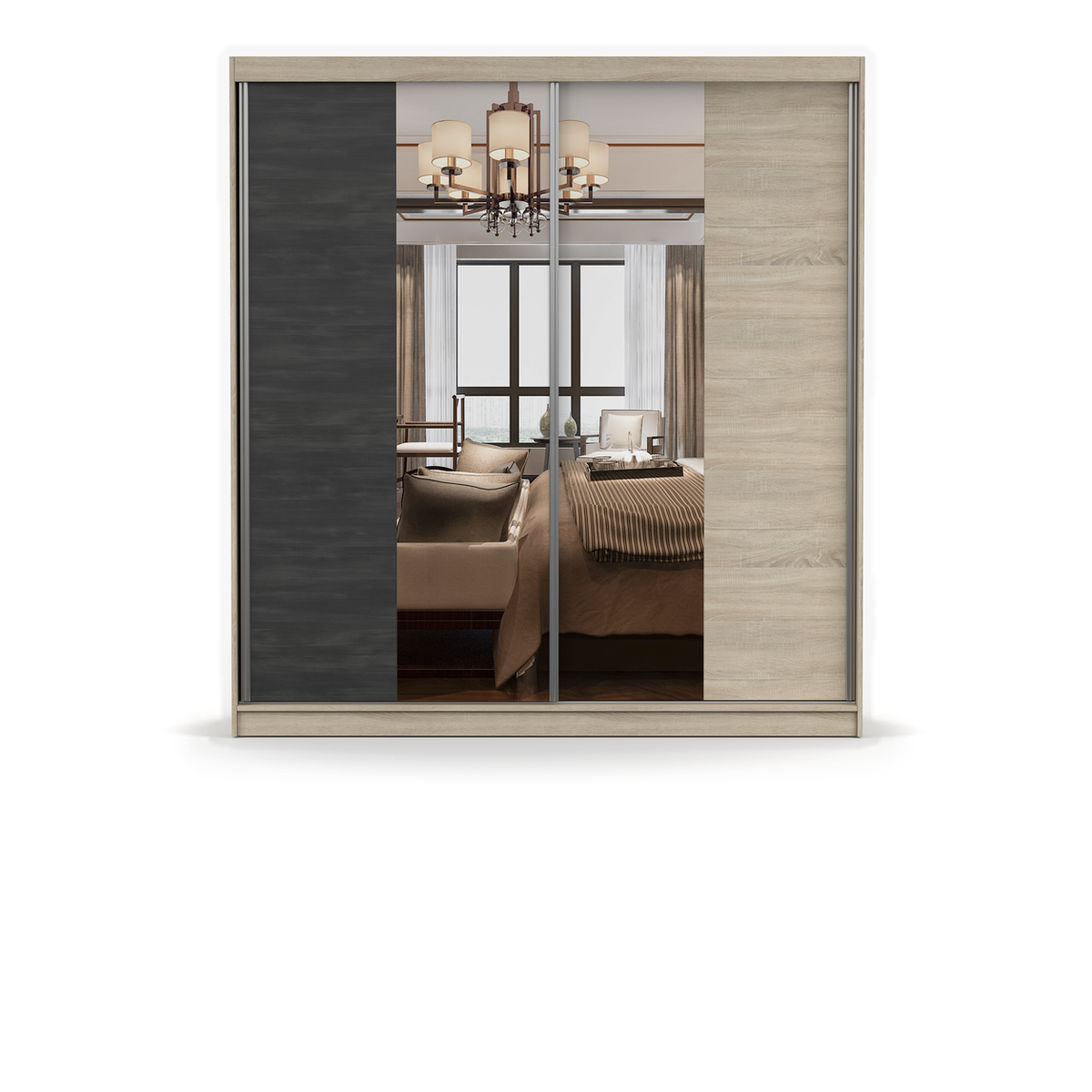 WENECJA Schwebetürenschrank 2D 203 cm mit Spiegel – Hauptansicht