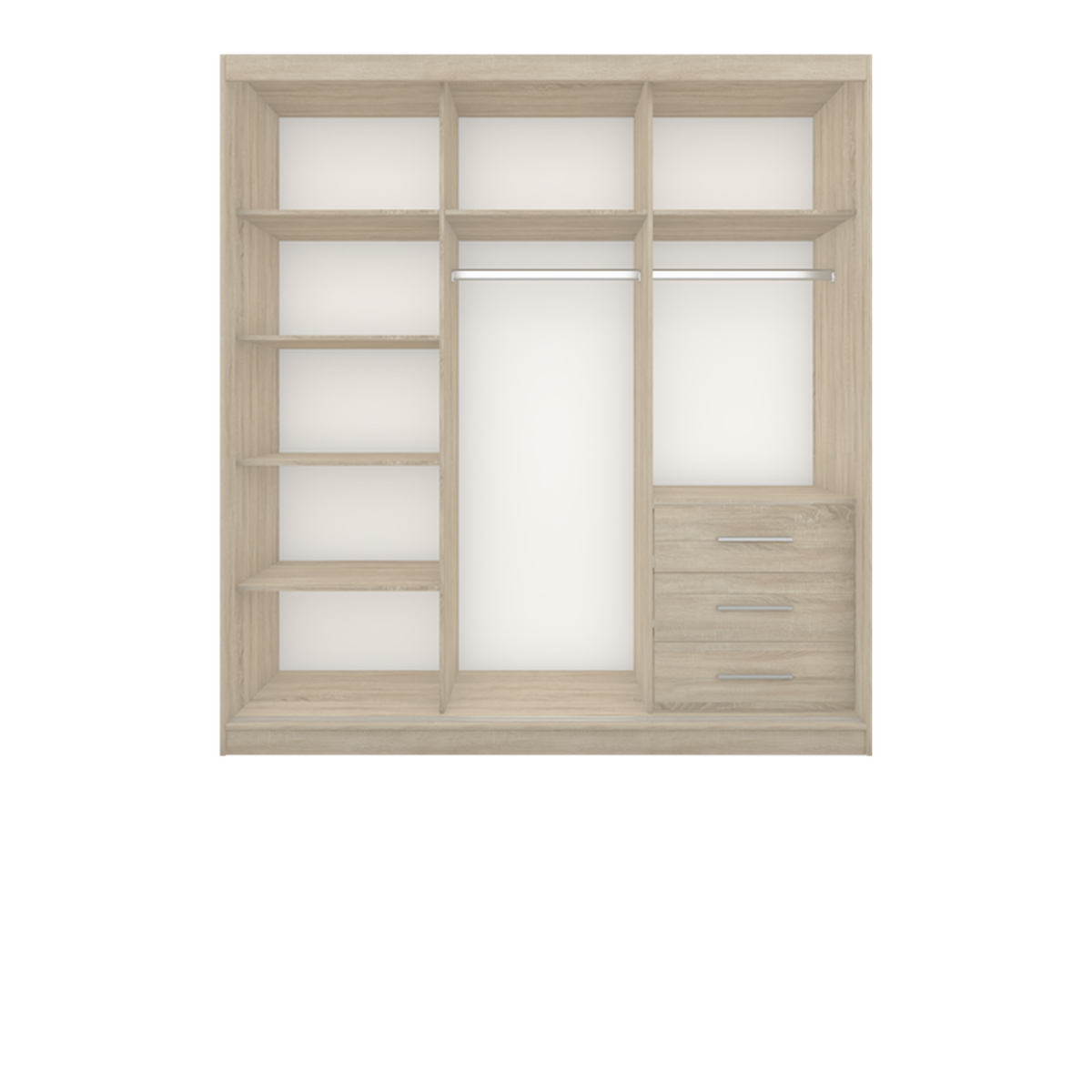 WENECJA Schwebetürenschrank 2D 203 cm mit Spiegel – Ansicht