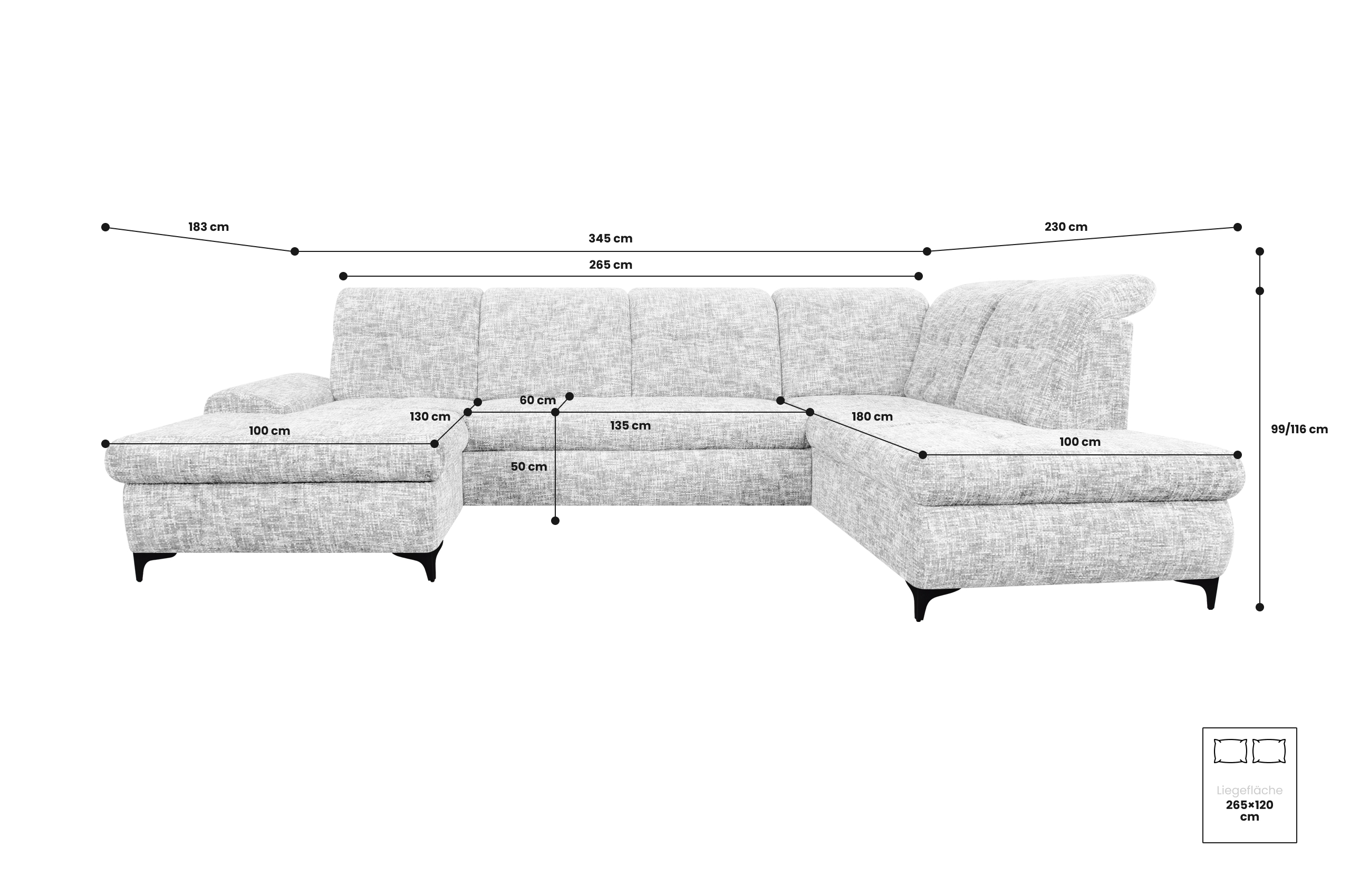 Wohnlandschaft Isabella U-Form – Bild 12